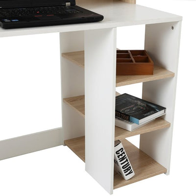 Wooden Computer Desk 140Lx55Dx92H Cm - Oak/White