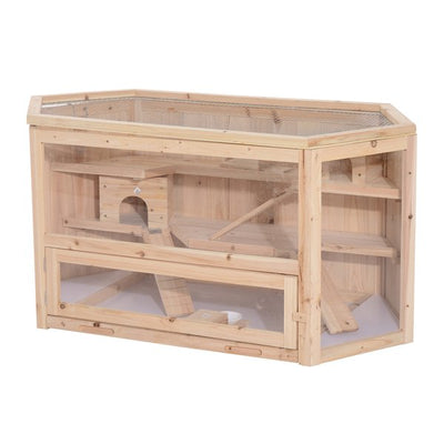 Wooden Hamster Cage Rat Mouse Rodent Small Pet Animal Hut Box, 115Lx60Wx58H Cm