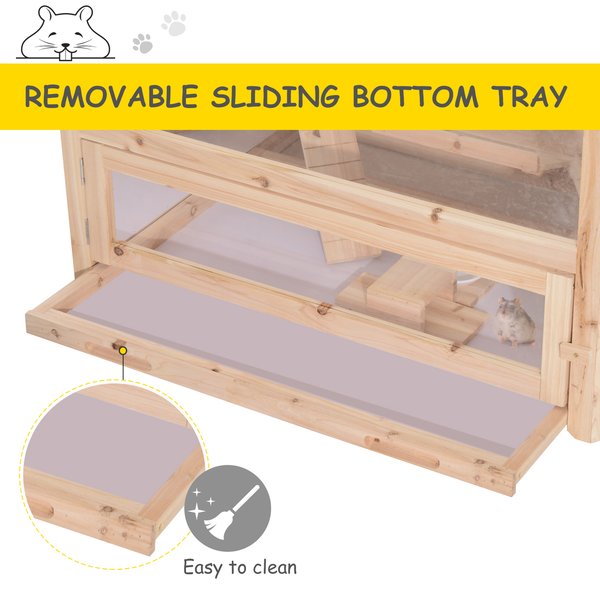 Wooden Hamster Cage Rat Mouse Rodent Small Pet Animal Hut Box, 115Lx60Wx58H Cm