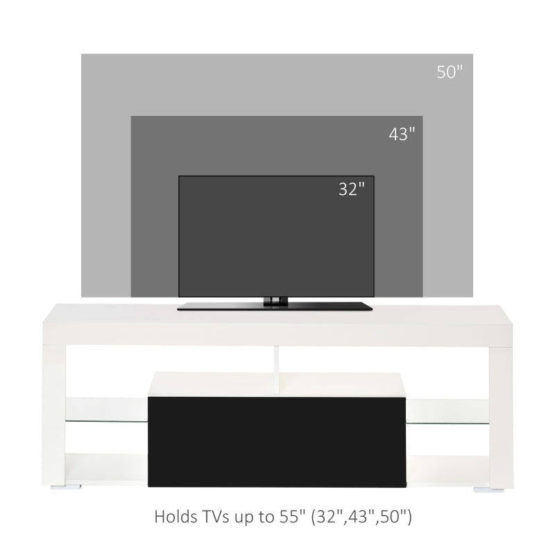 TV Unit, LED Stand Cabinet, Black White