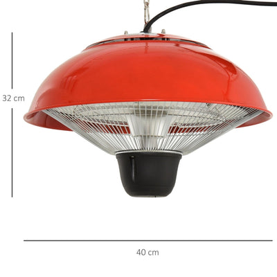 Outsunny Patio Heater, 1500W, Aluminium-Red