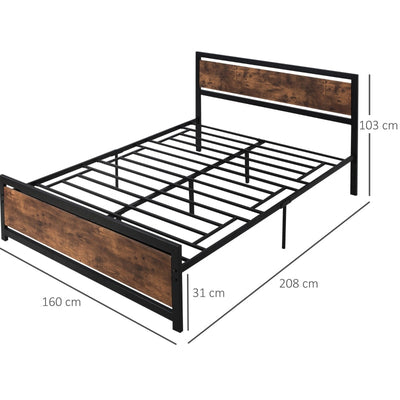 King Size Metal Bed Frame With Headboard And Footboard