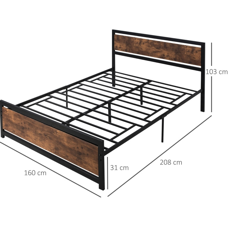 King Size Metal Bed Frame With Headboard And Footboard