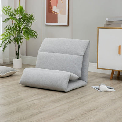 Silla de suelo ajustable con respaldo, color gris 