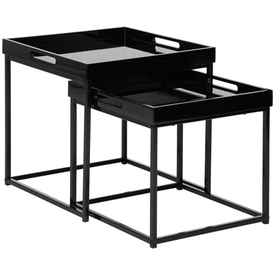 High Gloss Coffee Table Set 2, Black