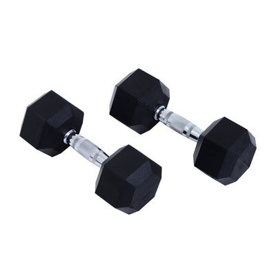 HOMCOM Rubber Hexagonal Dumbbell Set,2 pcs x 10 kg