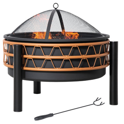 61cm Outdoor Fire Pit, Black