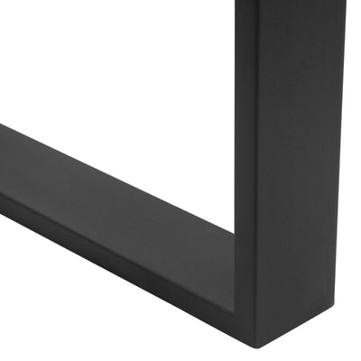 Set Of Two 41 X 70cm Steel Boxy Table Legs - Black