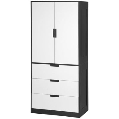 2 Door Wardrobe, Modern , White