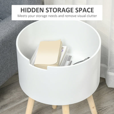 Modern Side Table With Hidden Storage Space