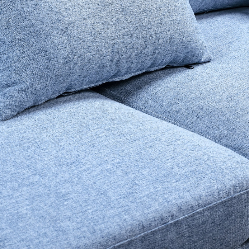 Two-Seater Sofa, With Pillow - Blue