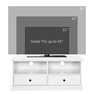 Classic-Look TV Cabinet, With Storage - White