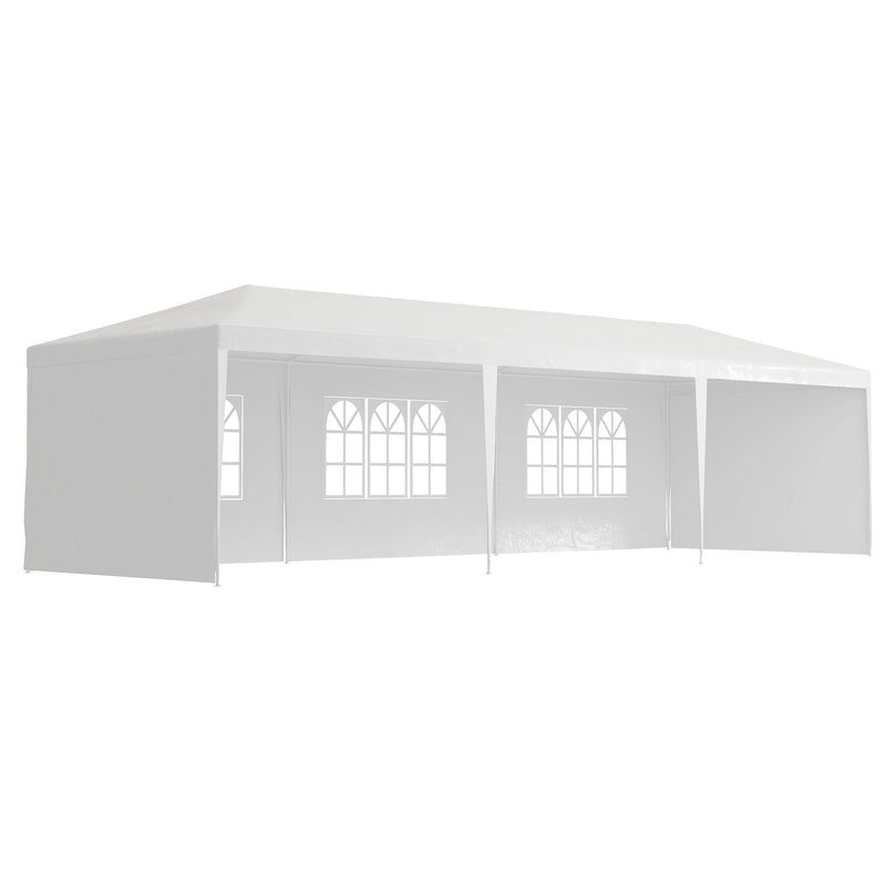 Outsunny 9 x 3m Garden Gazebo Marquee Party Wedding Tent Canopy - White