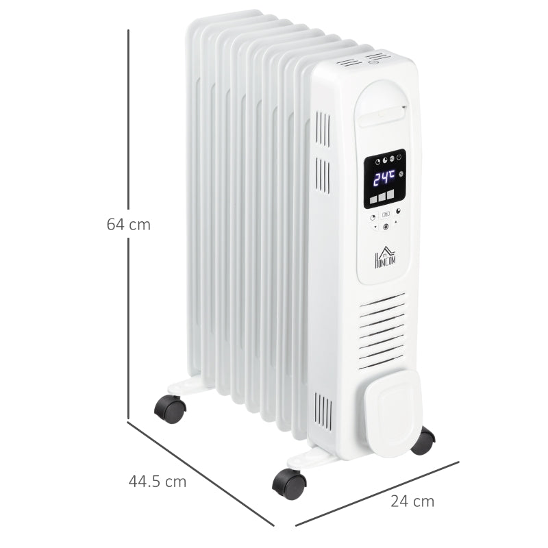 2180W Digital Oil Filled Radiator, White