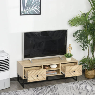 Chevron Four-Compartment TV Stand