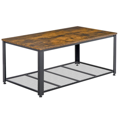 BORO Industrial Style Two-Tier Coffee Table - Wood-Effect