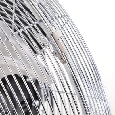 20 Chrome Metal Floor Fan With Tilting, Silver