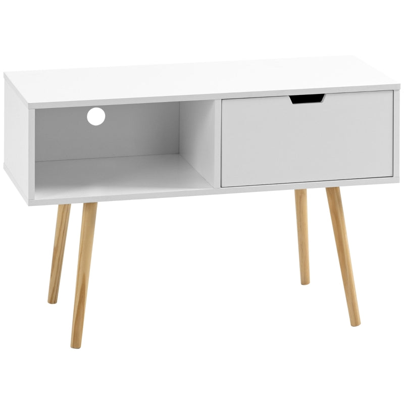 Boxy TV Stand, With Storage - White