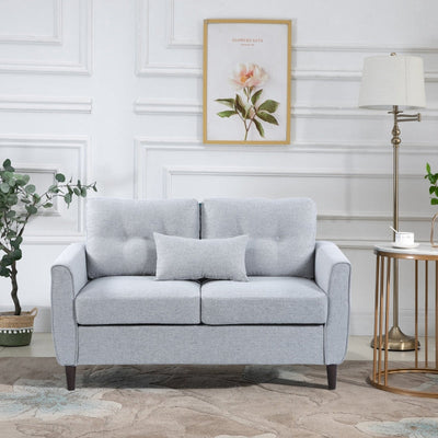 Two-Seater Sofa, With Pillow - Grey