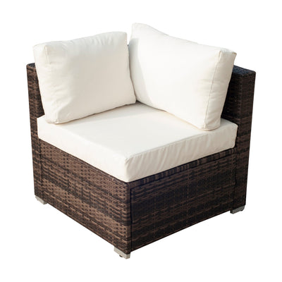 Outsunny 5-Seater Rattan Furniture Set- Brown/Milk White