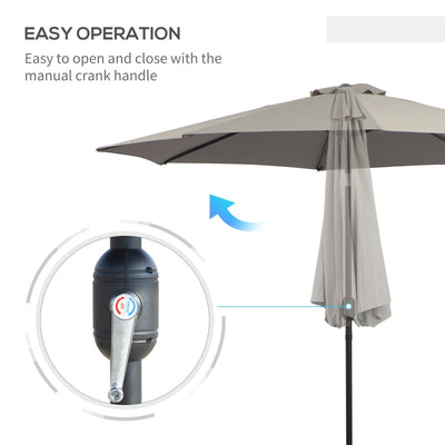 Tilting Parasol Garden Umbrellas- Light Grey