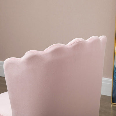 Velvet-Feel Shell Luxe Accent Chair ,Pink