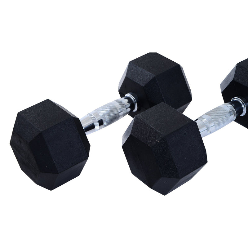 HOMCOM Rubber Hexagonal Dumbbell Set,2 pcs x 10 kg