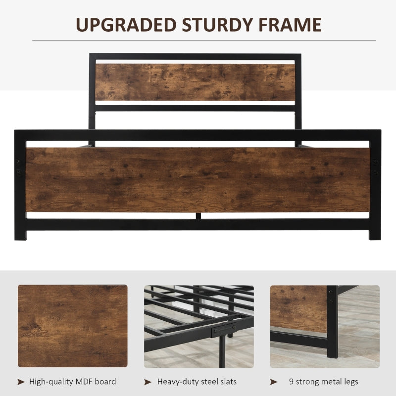 King Size Metal Bed Frame With Headboard And Footboard