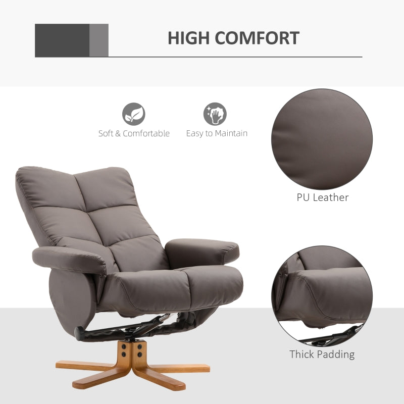 Swivel Recliner Chair And Footstool With Hidden Storage