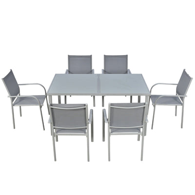 7 PCs Garden Dining Set- Grey