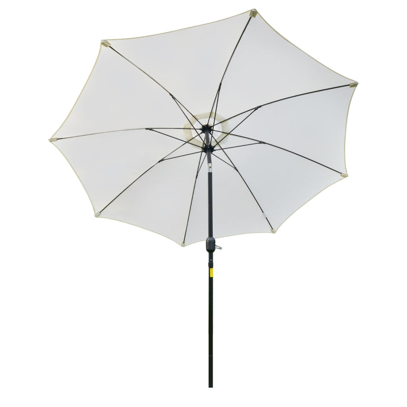 Outsunny 2.6M Umbrella Parasol-Cream White