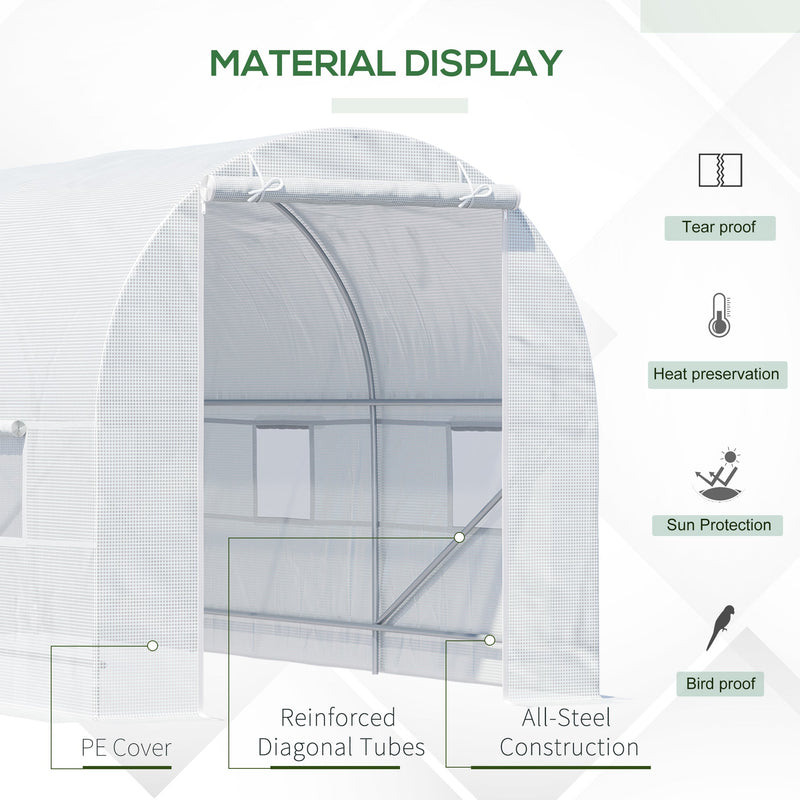 Walk-in Greenhouse-White 4.5Lx2Wx2H m