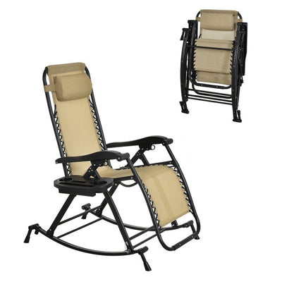 Steel Frame Rocking Chair - Beige