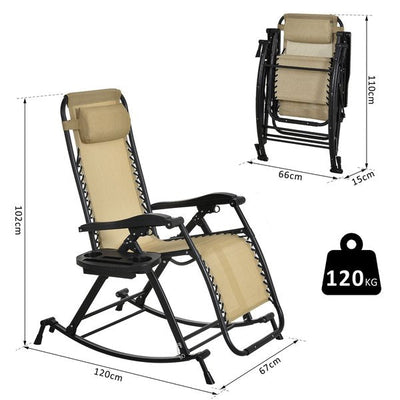 Steel Frame Rocking Chair - Beige