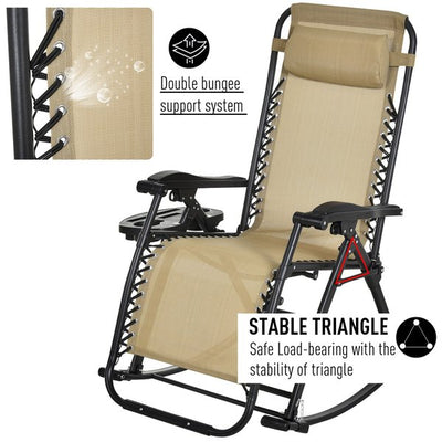 Steel Frame Rocking Chair - Beige