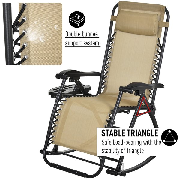 Steel Frame Rocking Chair - Beige