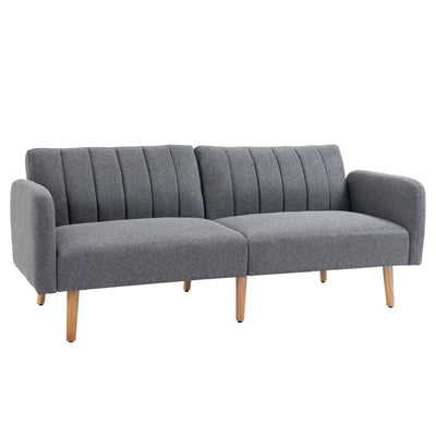 Two-Seater Sofa Bed, With Split Back - Grey