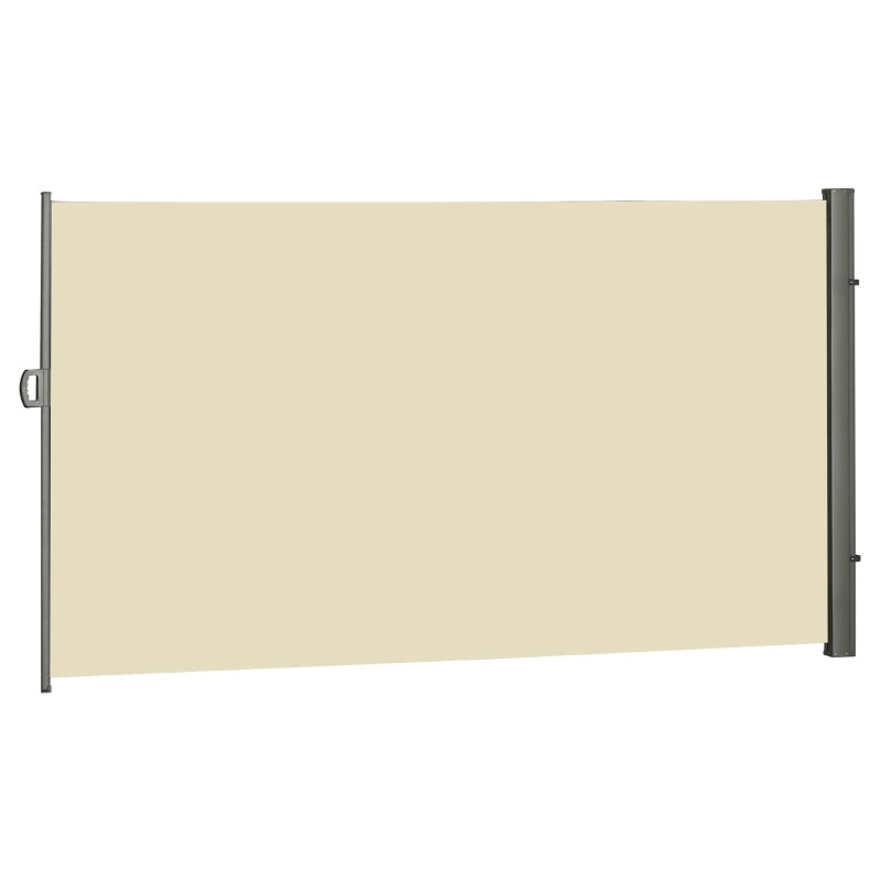 Retractable Side Awning Screen Fence Patio Garden Wall Balcony - Cream