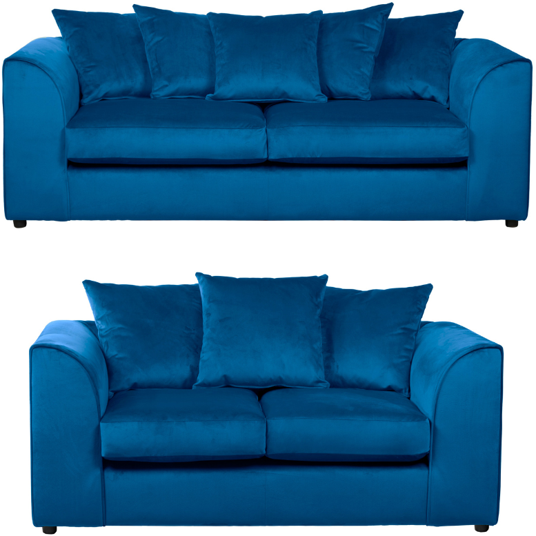 Rockford Deluxe Velvet 2 & 3 Seater Sofa Set