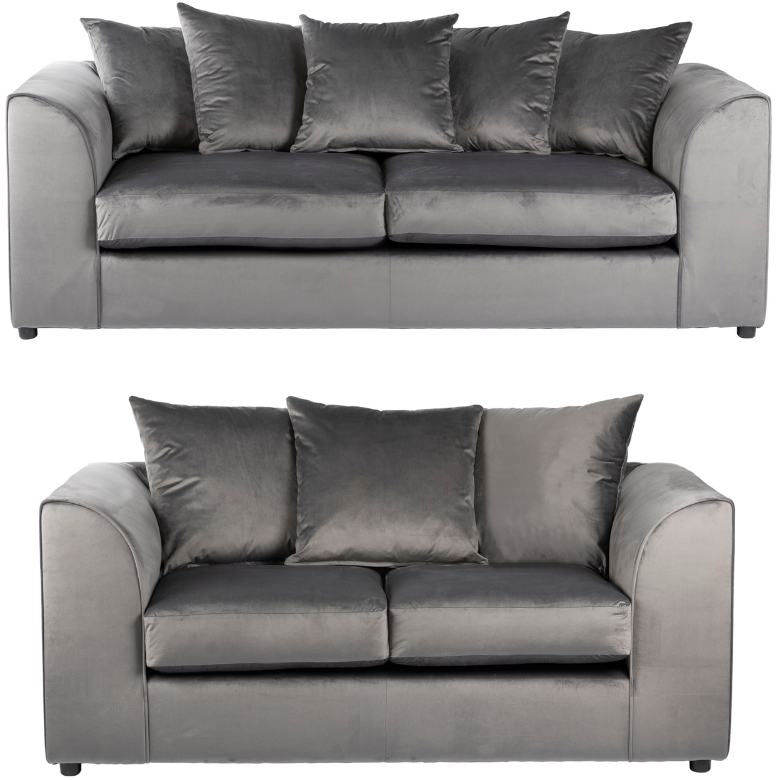 Rockford Deluxe Velvet 2 & 3 Seater Sofa Set