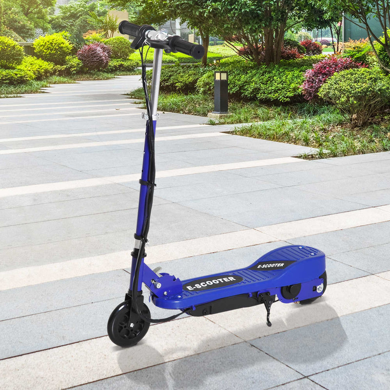 HOMCOM Kids Folding Electric Bike Children E Scooter Ride on Toy 2x12V Recharge Battery 120W Adjustable Height PU Wheels Suitable for 7 - 14 yrs Blue