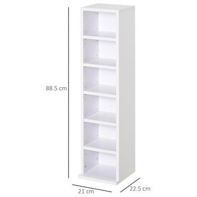 204 CD Media Display Shelf Unit Set Of 2 Blu-Ray Tower Rack , White