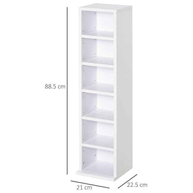 204 CD Media Display Shelf Unit Set Of 2 Blu-Ray Tower Rack , White