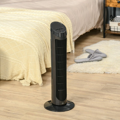 30 Oscillating Tower Fan 3 Speed Mode  - Black