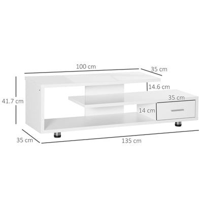 High Gloss TV Unit For TVs Up To 45 , White