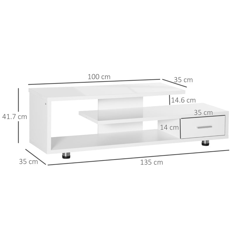 High Gloss TV Unit For TVs Up To 45 , White