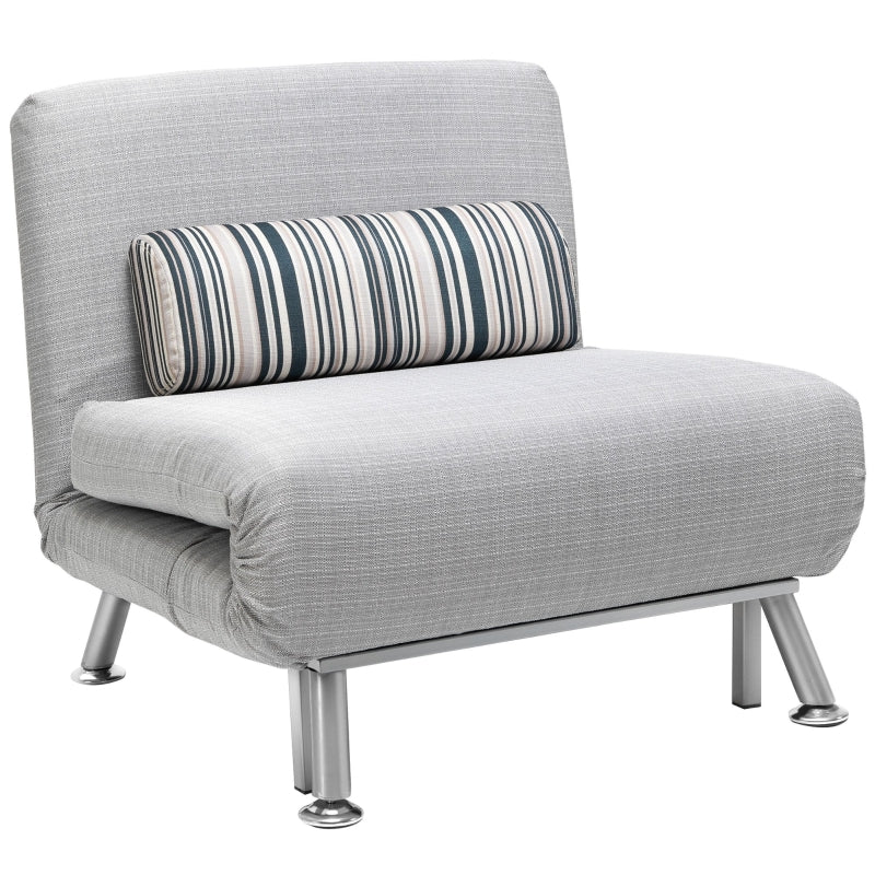 Adjustable Back Futon Sofa Chair - Grey