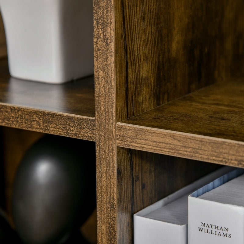 Cubic Cabinet Bookcase Shelves Storage , Rustic Brown