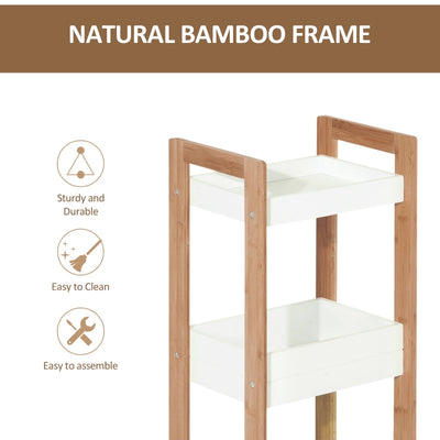 Three-Tier Bamboo Bathroom Rack