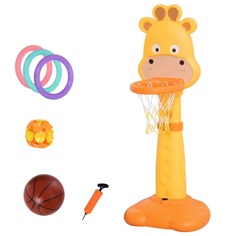 Kids Multifunctional Plastic Giraffe Basketball Playset